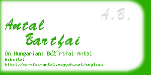 antal bartfai business card